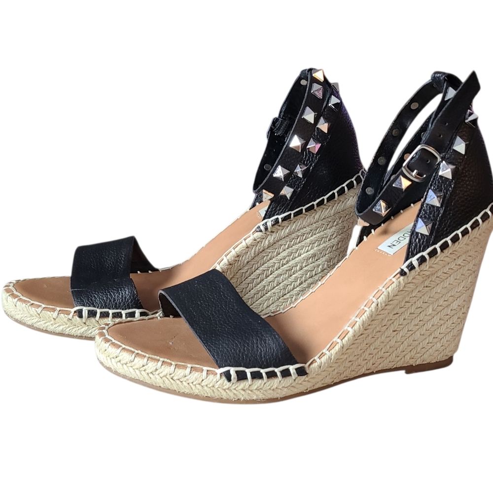 STEVE MADDEN | PRESTO LEATHER | WEDGE ESPADRILLES | SIZE 8.5 - Picture 6 of 10